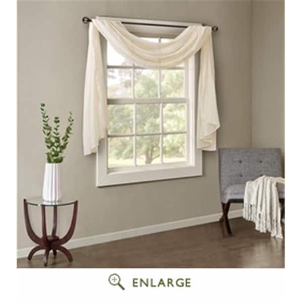 Madison Park 42 x 216 in. Harper Solid Crushed Scarf Sheer, Cream MP40-4529 - main